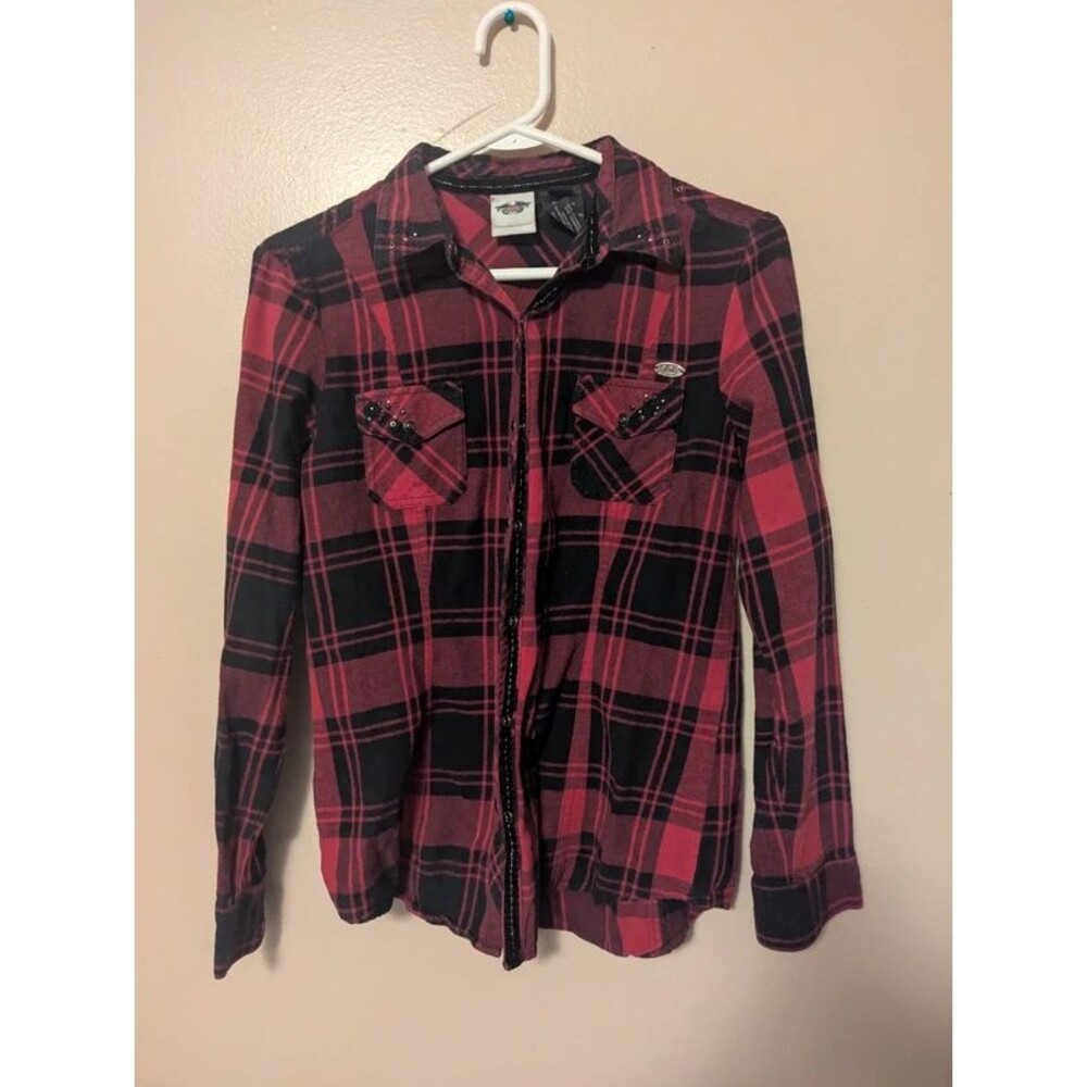 Harley Davidson Vintage Rhinestone Shirt, M
